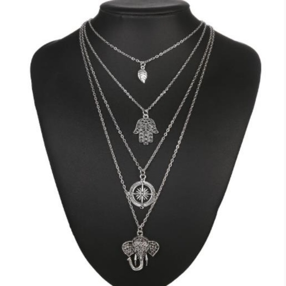 NEW boho multi layer charm necklace - Picture 2 of 4